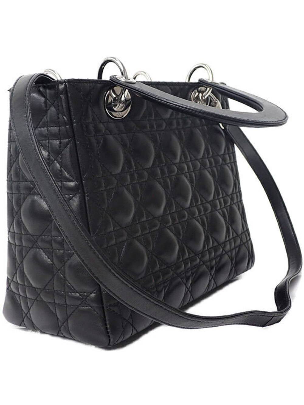 Dior Quilted 2way Lady bag  Christian Cannage Black